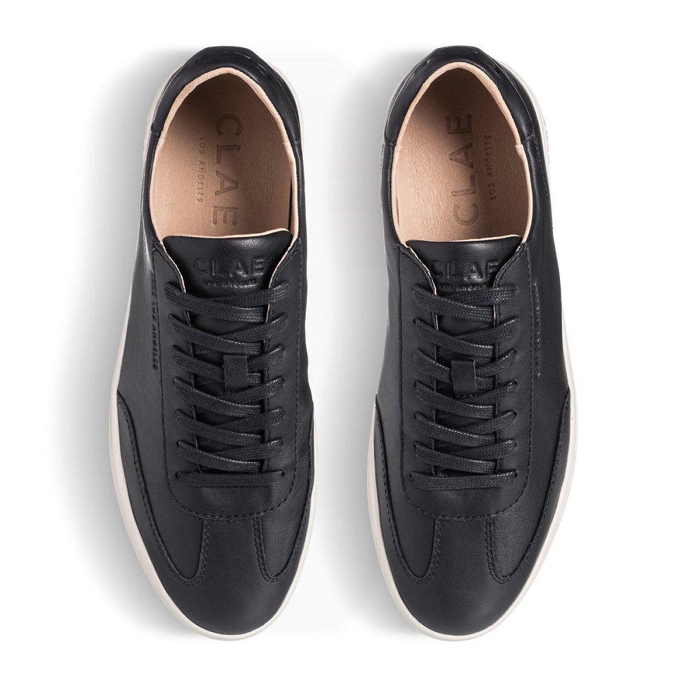 CLAE DEANE Shoes Mens USA910-C23 In Black Milled Leather